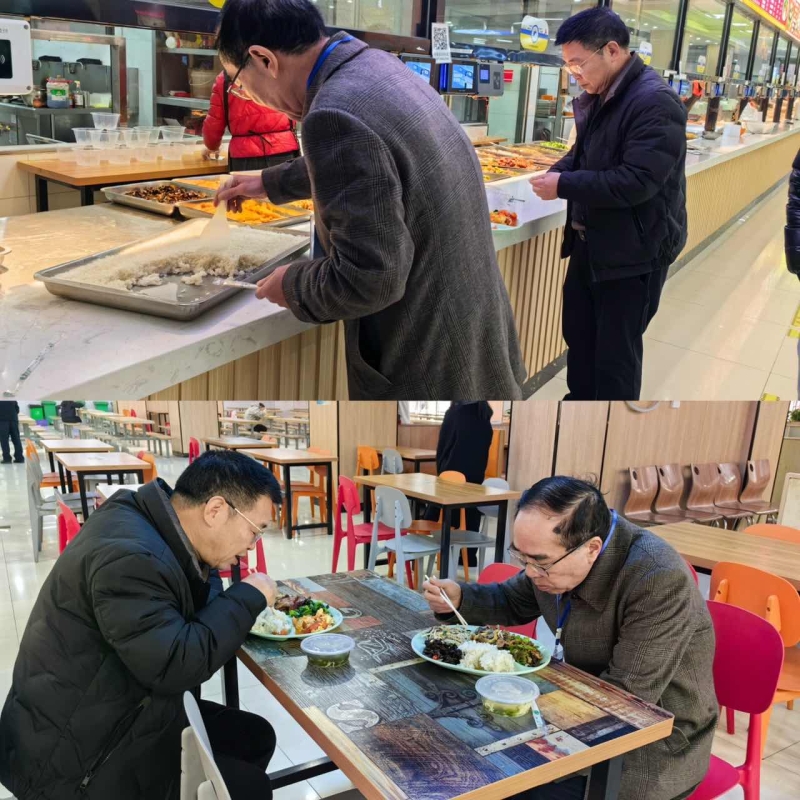 校领导深入学校食堂陪餐，为“校园餐”保驾护航